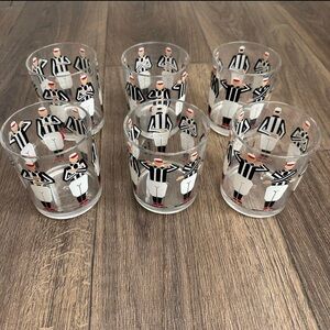 Vintage Referee Barware Glasses – Set of 6 | Sports-Themed Plastic Cups